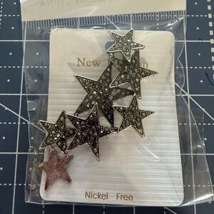 Jacqueline Kent Black crystal stars brooch!! Gorgeous! BRAND NEW!!